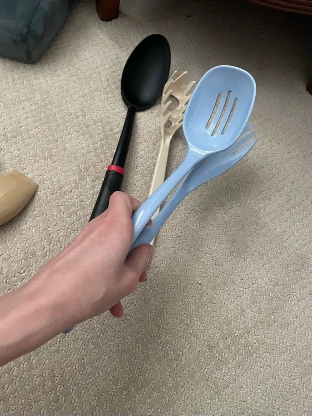 🌹FREE w/purchase Kitchen Utensil Set - Black Light Blue Serving cooking Spoons